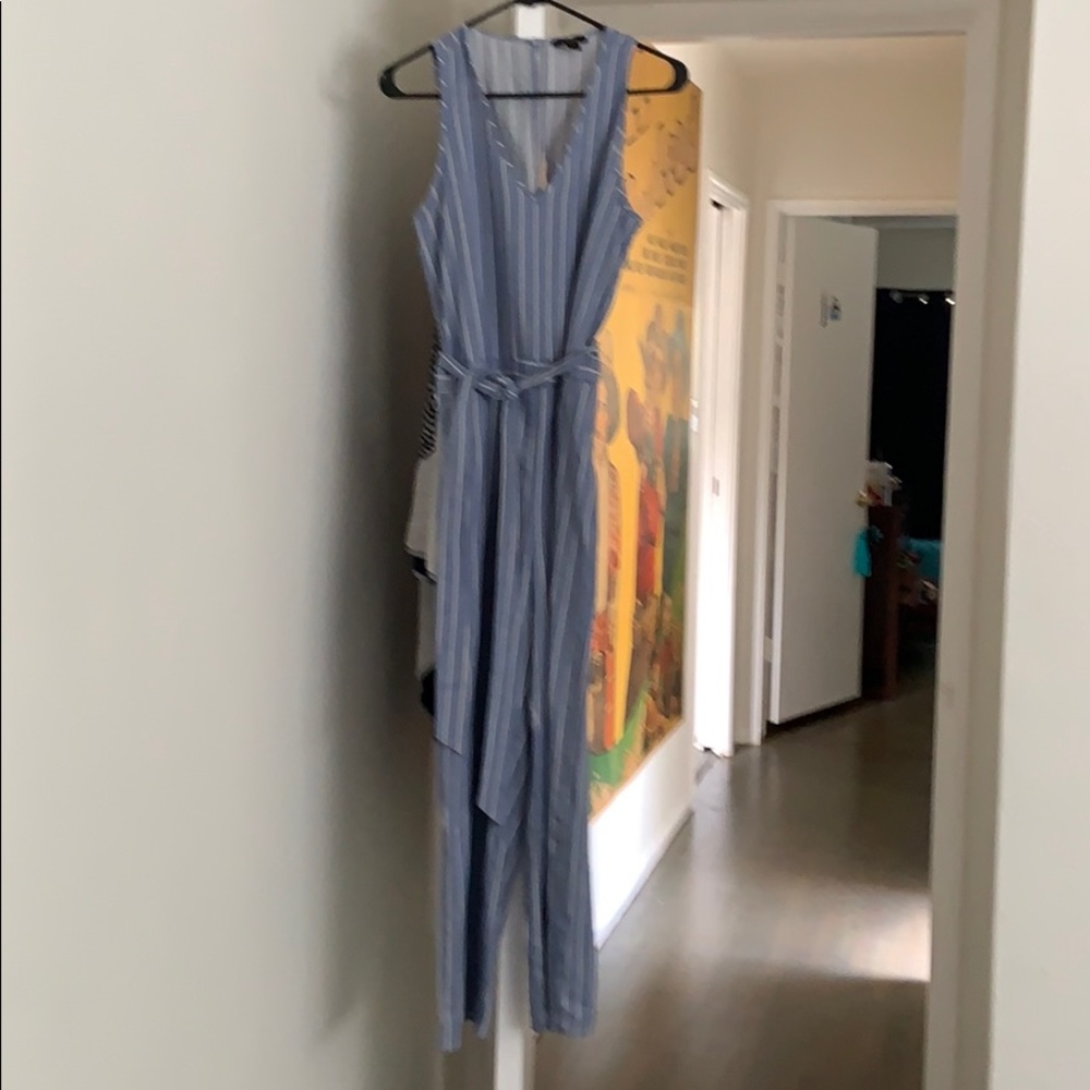 Cotton stripped jumpsuit NWOT